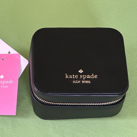 KATE SPADE STACI LEATHER JEWELRY BOX:NWT BLACK - Picture 2 of 14